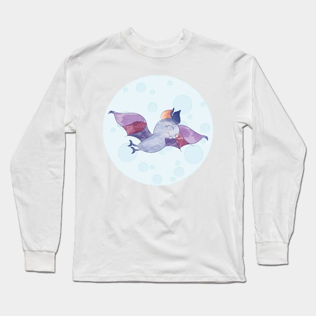 Flying Bat, Super Spoopy Long Sleeve T-Shirt by jubilli